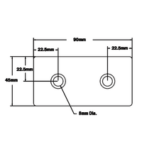 32-4590WS-1SS MODULAR SOLUTIONS MOUNTING PLATE 45 X 90 NO CENTER HOLE